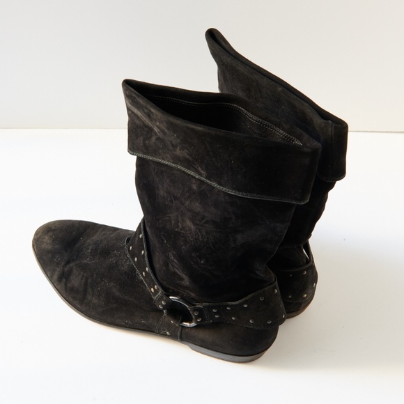 80s - SUSAN BENNIS - WARREN EDWARDS - Boots - Men\'s - 10 - BLK Suede